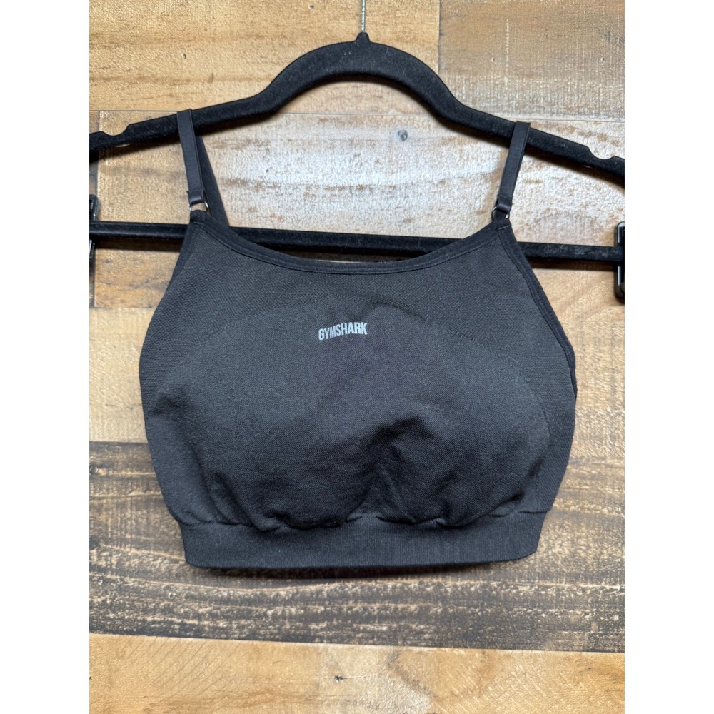 Gymshark Vital Seamless Sports Bra Black Adjustable Straps Medium Gym Top
